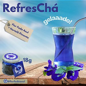 RefresChá 18g Vidro - Blend com Flor Fada Azul e Hortelã Pimenta