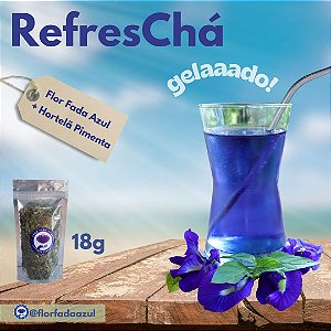 RefresChá 18g  Pouch - Blend com Flor Fada Azul e Hortelã Pimenta