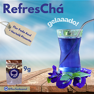 RefresChá 9g  Pouch- Blend com Flor Fada Azul e Hortelã Pimenta