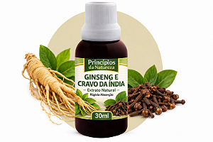 Extrato de Ginseng e Cravo da índia – Princípios da Natureza | Uso Oral | Conta-Gotas | 100% Natural | 30 ML