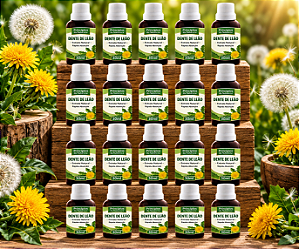 Kit de 20 Extratos de Dente de Leão – Princípios da Natureza | Uso Oral | Conta-Gotas | 100% Natural | 30 ML