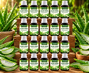 Kit 20 Extratos de Aloe Vera - Babosa – Princípios da Natureza | Uso Oral | Conta-Gotas | 100% Natural | 30 ML