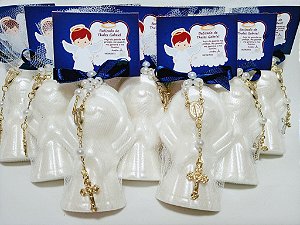 Lembrancinha de Batizado Personalizada: Sabonete Anjinho com Terço
