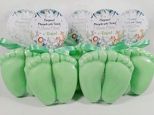 Lembrancinha de Nascimento Gêmeos: Sabonete Par Pezinhos de Bebê
