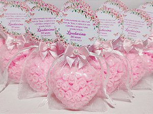 Lembrancinha de Aniversário: Sabonete Coração Floral Perfumado