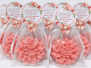 Lembrancinha Personalizada Sabonete Flor Dália
