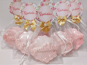 Lembrancinha Personalizada: Sabonete Coração Gratidão
