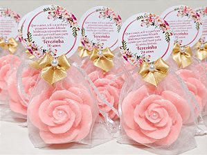 Lembrancinha Personalizada Sabonete Rosa Luxo