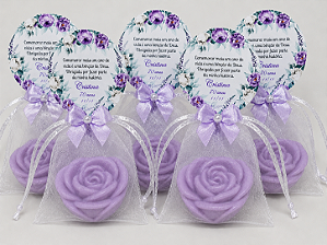 Lembrancinha de Aniversário 70 Anos: Sabonete Rosa Charme Perfumada
