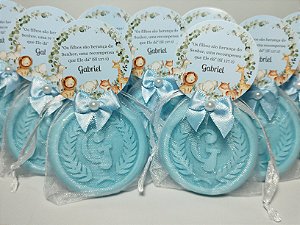 Lembrancinha de Nascimento Menino: Sabonete Letra Inicial do Nome