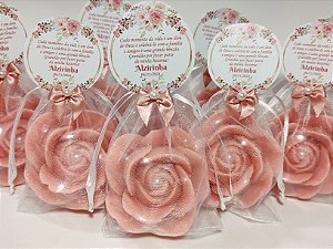 Lembrancinha de Aniversário 80 Anos: Sabonete Rosa Elegance