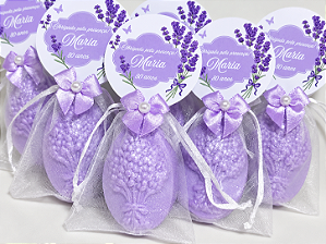 Lembrancinha Personalizada Sabonete Maço de Lavanda