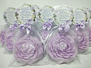 Lembrancinha de Aniversário 15 Anos: Sabonete Flor Peônia Perfumada