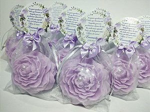 Lembrancinha de Aniversário 15 Anos: Sabonete Flor Peônia