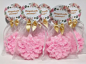 Lembrancinha de Aniversário 70 Anos: Sabonete Flor Dália Perfumada