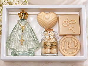 Kit Presente Católico para Amiga com Aromatizador Nossa Senhora