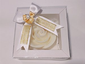 Lembrancinha Rosa Provençal: Sabonete Artesanal Perfumado na Caixinha