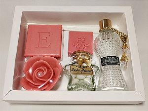 Kit Presente de Aniversário: Aromatizador Vidro Cinturinha com Sabonetes