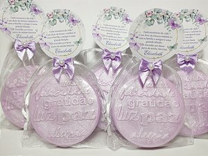Lembrancinha de Aniversário 90 Anos: Sabonete Desejos de Gratidão G