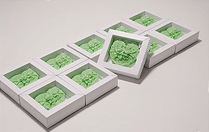 Lembrancinha Bodas de Esmeralda: Sabonete Coração Renda Flores na Caixinha