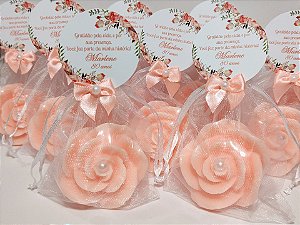 Lembrancinha de Aniversário 80 Anos: Sabonete Rosa Luxo