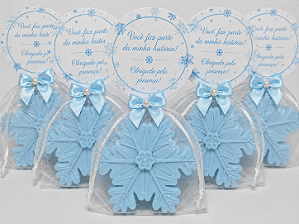 Lembrancinha de Aniversário Infantil: Sabonete Floco de Neve