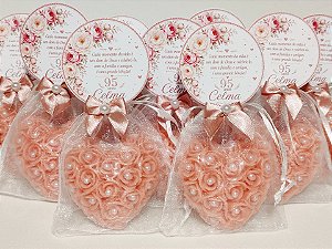 Lembrancinha de Aniversário 95 Anos: Sabonete Coração Provence