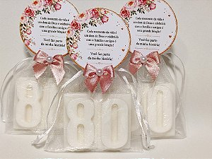 Lembrancinha Sabonete Número 80 Personalizado
