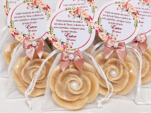 Lembrancinha Personalizada Sabonete Rosa Provençal
