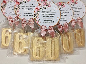 Lembrancinha Sabonete Número 60 Personalizado