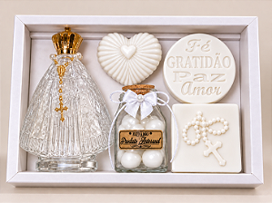 Kit Presente Nossa Senhora com Aromatizador e Sabonetes Artesanais