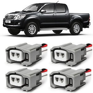 Plug Conector Chicote Bico Injetor Toyota Hilux 25 2.7 3.0 Diesel 2005 a 2010 Toyota Corolla 1.6 1.8 - Kit com 4