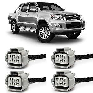 Plug Conector Chicote Bico Injetor Toyota Hilux 3.0 Diesel 2012 a 2015 - Kit com 4