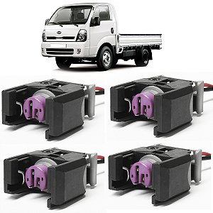 Plug Conector Chicote Bico Injetor Cammon Rail Kia Bongo Hyundai HR 2.5 Sprinter 2.2. 2.5 Ssangyoung Mercedes Benz Sprinter - Kit com 4