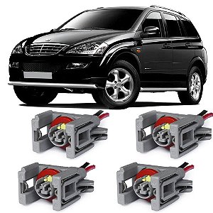 Plug Conector Chicote Bico Injetor Ssangyoung Actyon Kyron Terracan 2.0 Diesel - Kit com 4