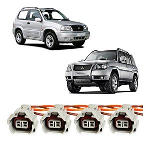Plug Conector Chicote Bico Injetor Suzuki Vitara 1.6 2.0 Mitsubishi Pajero TR4 - Kit com 4