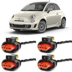 Plug Conector Chicote Bobina Ignição Fiat 500 Stilo Punto Ducato Bravo Toro Renegade 1.8 - Kit com 4