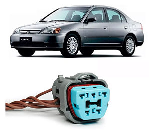 Plug Conector Chicote Bomba Combustível Honda Civic 1.7 2001 a 2006  Honda Fiti 1.5 1.5 HRV - 1 X