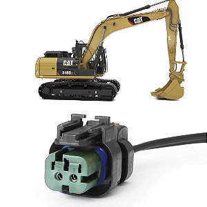 Plug Conector Chicote Ampseal Caterpillar 2 Vias 2818801 Mini Carregadeira Escavadeira Rolo Compressor Maquinas - 1 X