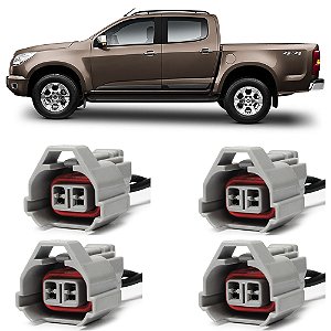 Plug Conector Chicote Bico Injetor Chevrolet S10 2.8 2014 a 2017 Diesel - Kit com 4
