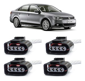 Plug Conector Chicote Bobina Ignição Volkswagen Jetta 2.0 Tsi Audi A3 A4 2.0 TFSI - 4 X