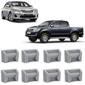 Kit 8 Bucha Reparo Limitador de Porta Toyota Corolla 2003 a 2019 Hilux 2005 a 2020