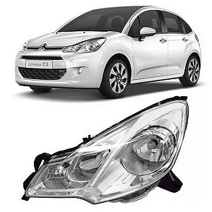 Farol Citroen C3 2014 2015 2016 2017 2018 2019 9676016380 Esquerdo Motorista