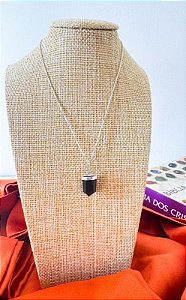 Colar Prata 925 - Realização profissional (Pedra Onix)