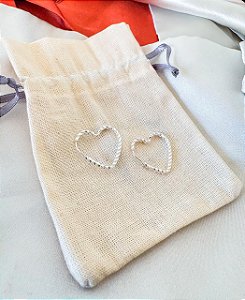Brinco Prata 925 - Argola Corazón