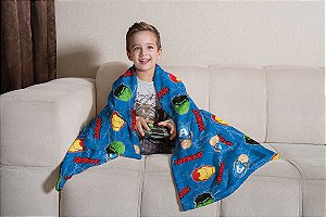 Manta Fleece de Sofá Estampada Infantil Avengers Lepper Azul