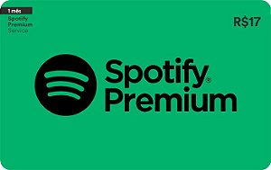Cartão Spotify Premium 1 mês