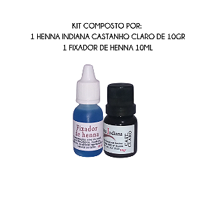 Henna Indiana 10gr (Castanho Claro) + fixador de henna 10ml