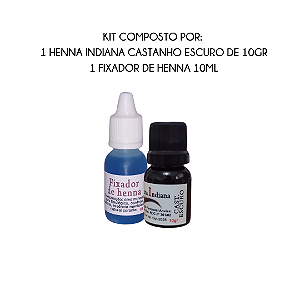 Henna Indiana 10gr (Castanho Escuro) + fixador de henna 10ml