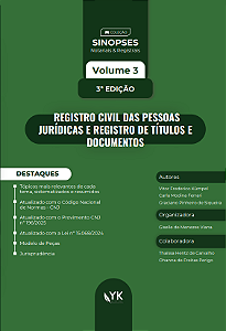 Sinopses Notariais e Registrais Volume 3 - RCPJ E RTD - 3ª Edição Pré-venda
